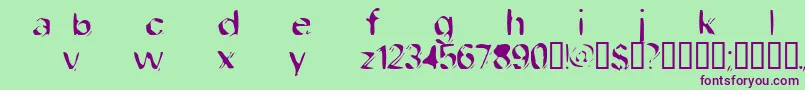 Dobfilet-Schriftart – Violette Schriften auf grünem Hintergrund
