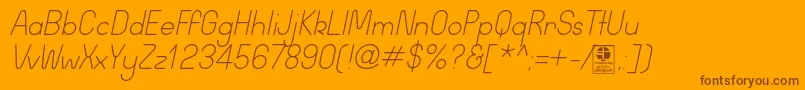 WidaRoundLightItalicDemo Font – Brown Fonts on Orange Background