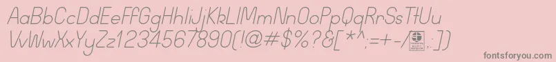 WidaRoundLightItalicDemo Font – Gray Fonts on Pink Background