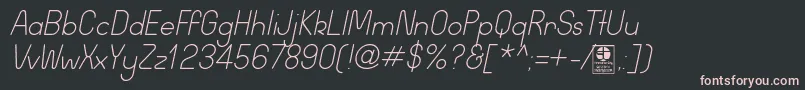 WidaRoundLightItalicDemo Font – Pink Fonts on Black Background