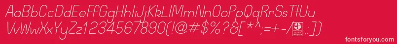 WidaRoundLightItalicDemo Font – Pink Fonts on Red Background