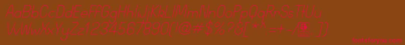 WidaRoundLightItalicDemo Font – Red Fonts on Brown Background