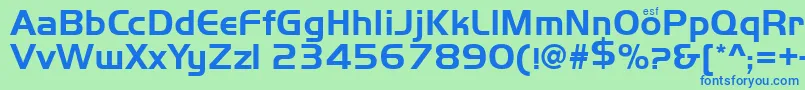 フォントHandsome – 青い文字は緑の背景です。