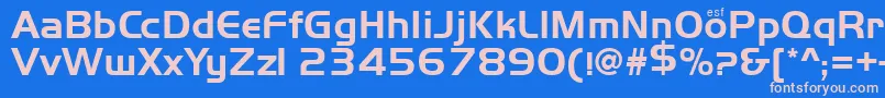 フォントHandsome – ピンクの文字、青い背景