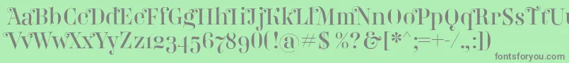 Belladonna Font – Gray Fonts on Green Background