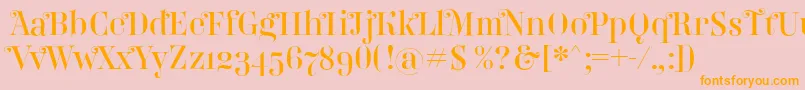 Belladonna-Schriftart – Orangefarbene Schriften auf rosa Hintergrund