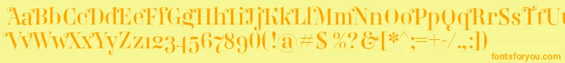 Belladonna Font – Orange Fonts on Yellow Background