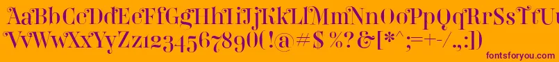 Belladonna Font – Purple Fonts on Orange Background