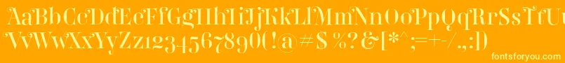 Belladonna Font – Yellow Fonts on Orange Background