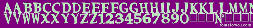 Cmon Font – Green Fonts on Purple Background