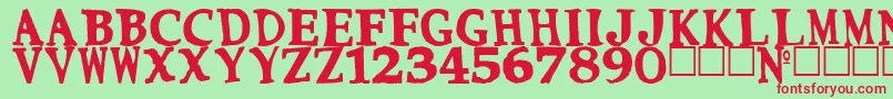Fonte Cmon – fontes vermelhas em um fundo verde