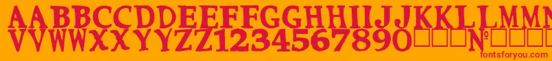 Cmon Font – Red Fonts on Orange Background