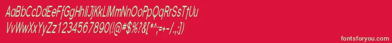 Florsn08-Schriftart – Grüne Schriften auf rotem Hintergrund