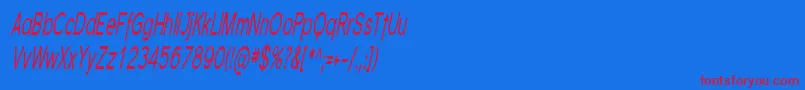 フォントFlorsn08 – 赤い文字の青い背景