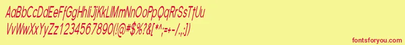 Florsn08-Schriftart – Rote Schriften auf gelbem Hintergrund