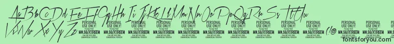 Шрифт XtreemmediumPersonalUse – чёрные шрифты на зелёном фоне