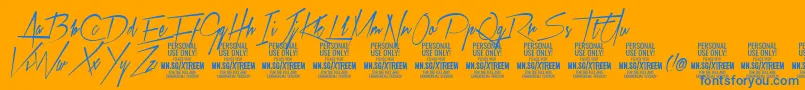 XtreemmediumPersonalUse Font – Blue Fonts on Orange Background