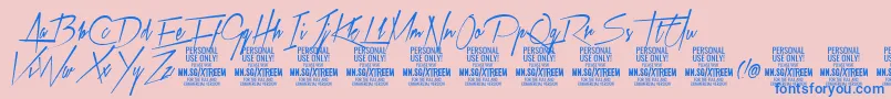 XtreemmediumPersonalUse Font – Blue Fonts on Pink Background