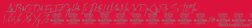 XtreemmediumPersonalUse Font – Gray Fonts on Red Background