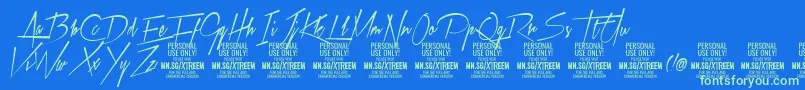 XtreemmediumPersonalUse Font – Green Fonts on Blue Background