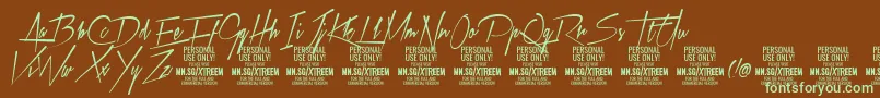 XtreemmediumPersonalUse Font – Green Fonts on Brown Background