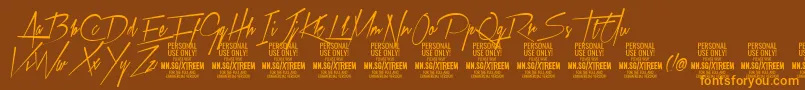 XtreemmediumPersonalUse Font – Orange Fonts on Brown Background
