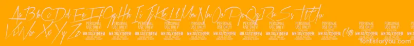 XtreemmediumPersonalUse Font – Pink Fonts on Orange Background