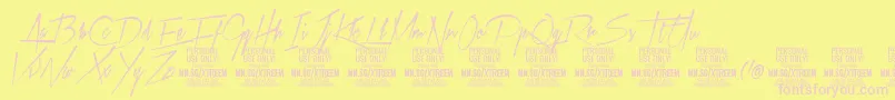 XtreemmediumPersonalUse Font – Pink Fonts on Yellow Background