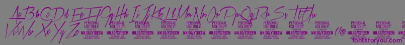 XtreemmediumPersonalUse-fontti – violetit fontit harmaalla taustalla