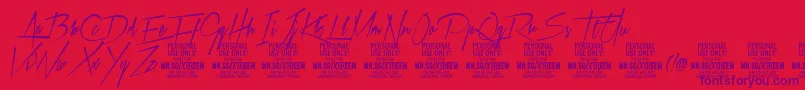 Police XtreemmediumPersonalUse – polices violettes sur fond rouge