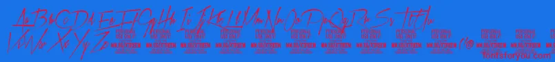 XtreemmediumPersonalUse Font – Red Fonts on Blue Background