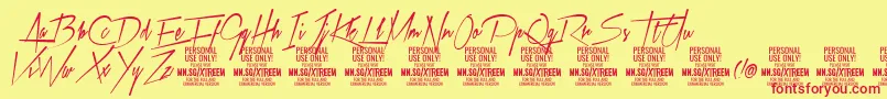 XtreemmediumPersonalUse Font – Red Fonts on Yellow Background