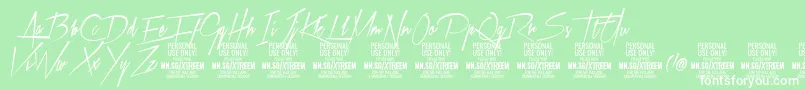 フォントXtreemmediumPersonalUse – 緑の背景に白い文字