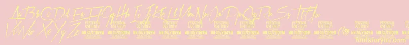 XtreemmediumPersonalUse Font – Yellow Fonts on Pink Background