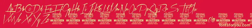フォントXtreemmediumPersonalUse – 黄色の文字、赤い背景