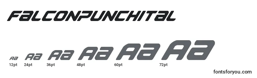 Falconpunchital Font Sizes