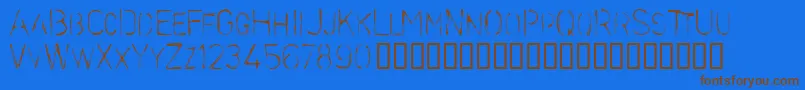 Stencilcase Font – Brown Fonts on Blue Background