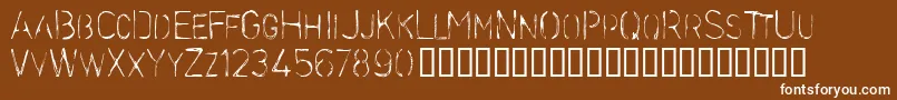 Stencilcase-fontti – valkoiset fontit ruskealla taustalla