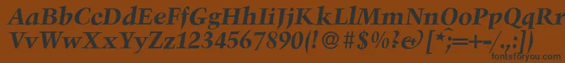 TroubadourBolditalic Font – Black Fonts on Brown Background