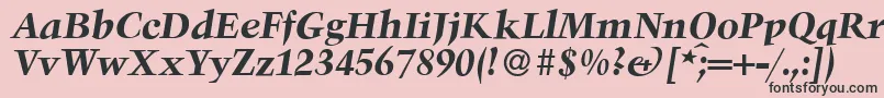 TroubadourBolditalic Font – Black Fonts on Pink Background