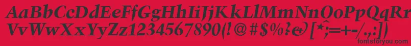 TroubadourBolditalic Font – Black Fonts on Red Background