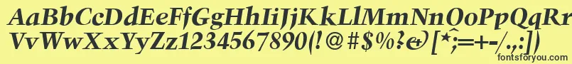 TroubadourBolditalic Font – Black Fonts on Yellow Background