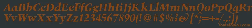 TroubadourBolditalic Font – Brown Fonts on Black Background