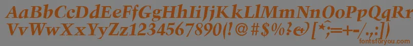 TroubadourBolditalic Font – Brown Fonts on Gray Background