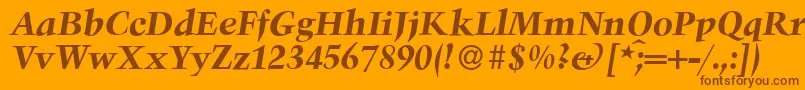 TroubadourBolditalic Font – Brown Fonts on Orange Background