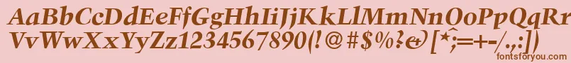 TroubadourBolditalic Font – Brown Fonts on Pink Background