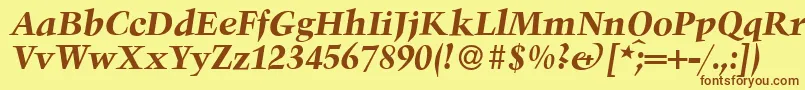 TroubadourBolditalic Font – Brown Fonts on Yellow Background