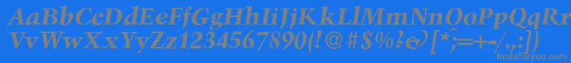 TroubadourBolditalic Font – Gray Fonts on Blue Background