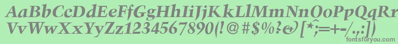 TroubadourBolditalic Font – Gray Fonts on Green Background