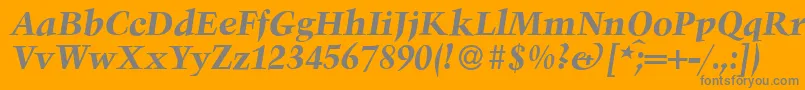 TroubadourBolditalic Font – Gray Fonts on Orange Background